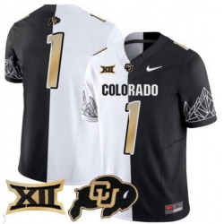 Men Colorado Buffaloes #1 Team White Black Split Vapor Limited Stitched Football Jersey