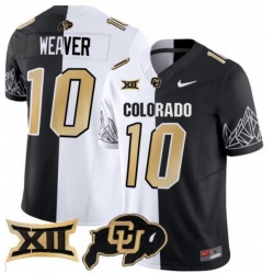 Men Colorado Buffaloes #10 Xavier Weaver White Black Split Vapor Limited Stitched Football Jersey