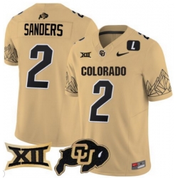 Men Colorado Buffaloes #2 Shedeur Sanders Gold Vapor Limited Stitched Football Jersey