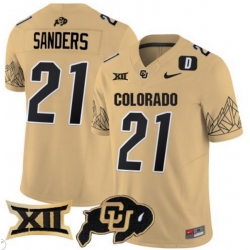 Men Colorado Buffaloes #21 Shilo Sanders Gold Vapor Limited Stitched Football Jersey