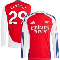 Men Arsenal #29 Havertz Red Long Sleeve Soccer Jersey