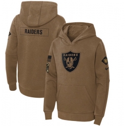 Youth Las Vegas Raiders 2023 Brown Salute To Service Pullover Hoodie