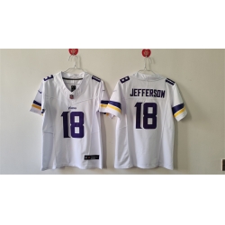 Youth Minnesota Vikings 18 Justin Jefferson White F U S E  Vapor Untouchable Limited Stitched Jersey