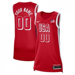 Women USA Basketball ACTIVE PLAYER Custom Red 2024 Swingman Stitched Jersey