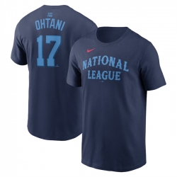 Men National League 17 Shohei Ohtani Navy 2024 All Star Name  26 Number T Shirt