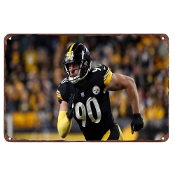 Pittsburgh Steelers Aluminum Sign 12x8 Inch T.J. Watt 001