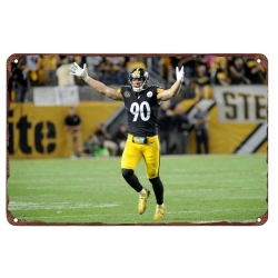 Pittsburgh Steelers Aluminum Sign 12x8 Inch T.J. Watt 009