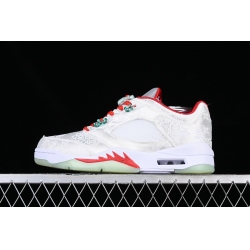 AIR JORDAN 5 LOW WHITE GREY RED GREEN DM4640 666