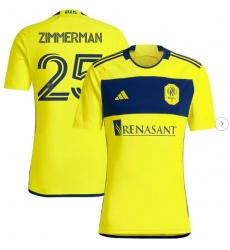 Mens Nashville SC Walker Zimmerman adidas Yellow 2024 The 615 Kit Replica Player Jersey