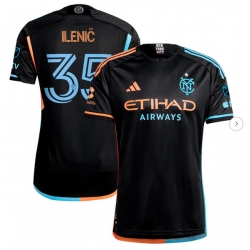 Men's New York City FC Mitja Ilenič adidas Black 2024 24 7 Kit Authentic Player Jersey