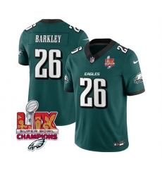 Men Philadelphia Eagles 33 Cooper DeJean Black 2025 Eagles Logo Super Bowl LIX Patch New F U S E  Vapor Untouchable Limited Stitched Football Jersey