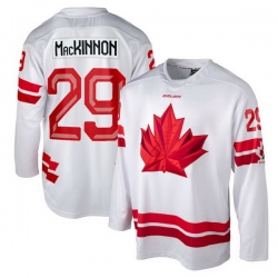 Men Canada Hockey 29 Nathan MacKinnon White 2026 Stitched Hockey Jersey