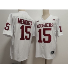 Men Indiana Hoosiers 15 Fernando Mendoza White Stitched Football Jersey