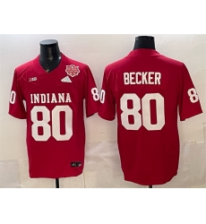 Men Indiana Hoosiers 80 Charlie Becker Red F U S E 2025 National Champions Patch Stitched Football Jersey Men Indiana Hoosiers 80 Charlie Becker Red F U S E 2025 National Champions Patch Stitched Football Jersey