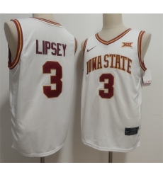 Men Iowa State Cyclones 3 Tamin Lipsey White 2025 Vapor Limited Stitched Football Jersey