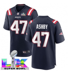 Men Women youth New England Patriots #47 Julian Ashby 2025 2026 Super Bowl LX F U S E Stitched NFL Jersey Blue