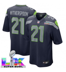 Men Women Youth Seattle Seahawks #21 Devon Witherspoon 2025 2026 Super Bowl LX F U S E Stitched NFL Jersey Blue