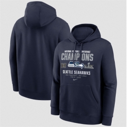 Men Seattle Seahawks College Navy 2025 NFC Champions Team Nation Hoodie
