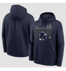 Men Seattle Seahawks Navy 2025 NFC Champions Glory Shield Hoodie