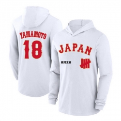 Men Japan Baseball  18 Yoshinobu Yamamoto White 2026 World Baseball Classic Club Hoodie