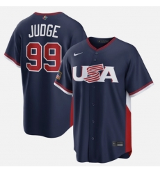 Men USA Baseball Aaron Judge #99 Navy 2026 World Baseball Classic Road Stadium Stitched Jersey