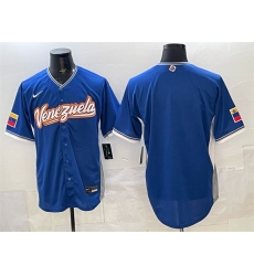 Men Venezuela Baseball Blank Blue 2026 World Baseball Classic Road Stadium Stitched Jersey