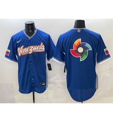 Men Venezuela Baseball Blue 2026 World Baseball Classic Big Logo Road Stadium Stitched Jersey