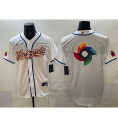 Men Venezuela Baseball White 2026 World Baseball Classic Big Logo Home Stadium Stitched Jersey
