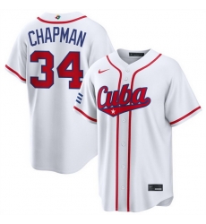 Men Cuba Baseball  34 Emmanuel Chapman White 2026 World Baseball Classic Home Stadium Stitched Jersey