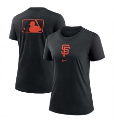 Women San Francisco Giants Black Early Work Tri Blend Dri FIT T Shirt