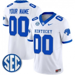Custom Youth Kentucky Wildcats White Vapor Limited Stitched Jersey